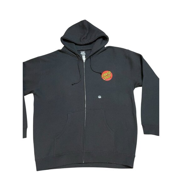 Santa Cruz Men Black Up Hoodie Big Logo Graphic Full Zip Size XL - Picture 5 of 7